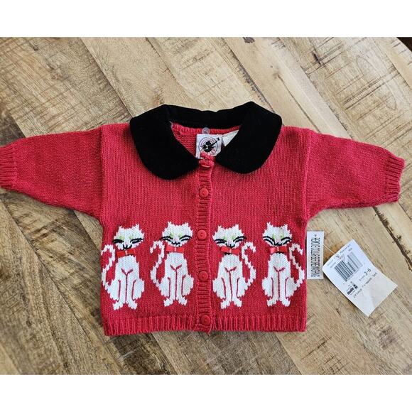 Good Lad Other - Good Lad Baby Infant Cardigan Sweater 'Cats' Size 3-6 Months NWT